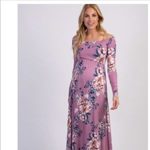 Pink blush lavender maternity dress